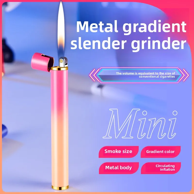 Mini Soft Flame Lighter Cigarette Style Grinding Wheel Flint Torch Gas Lighters Pocket Lighter Cigarette Accessories Gadget Gift - Image 3