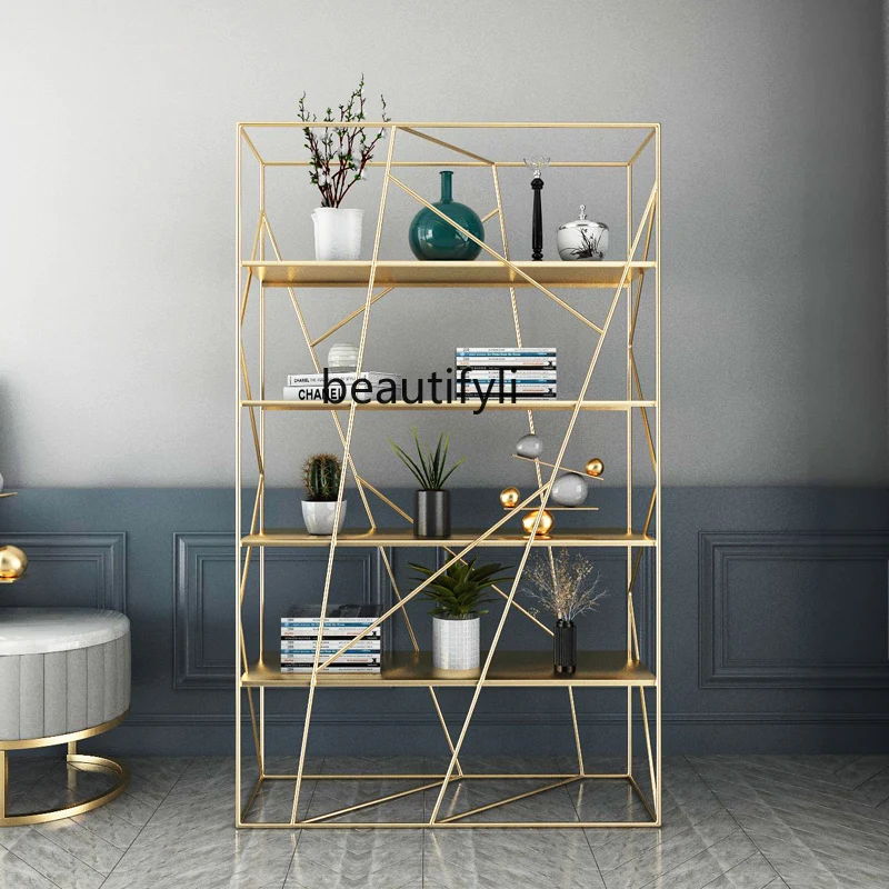 

Office partition wrought iron bogu rack tea display rack, floor storage rack