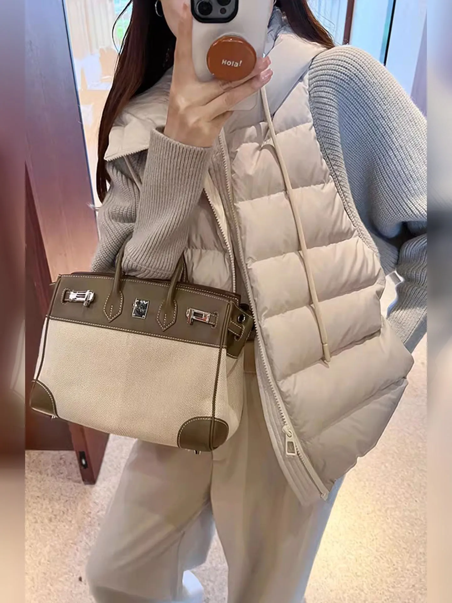 Coreano sle ort ey com capuz de malha emenda durável feminino para baixo jaet outono inverno thiened outerwear commute faion