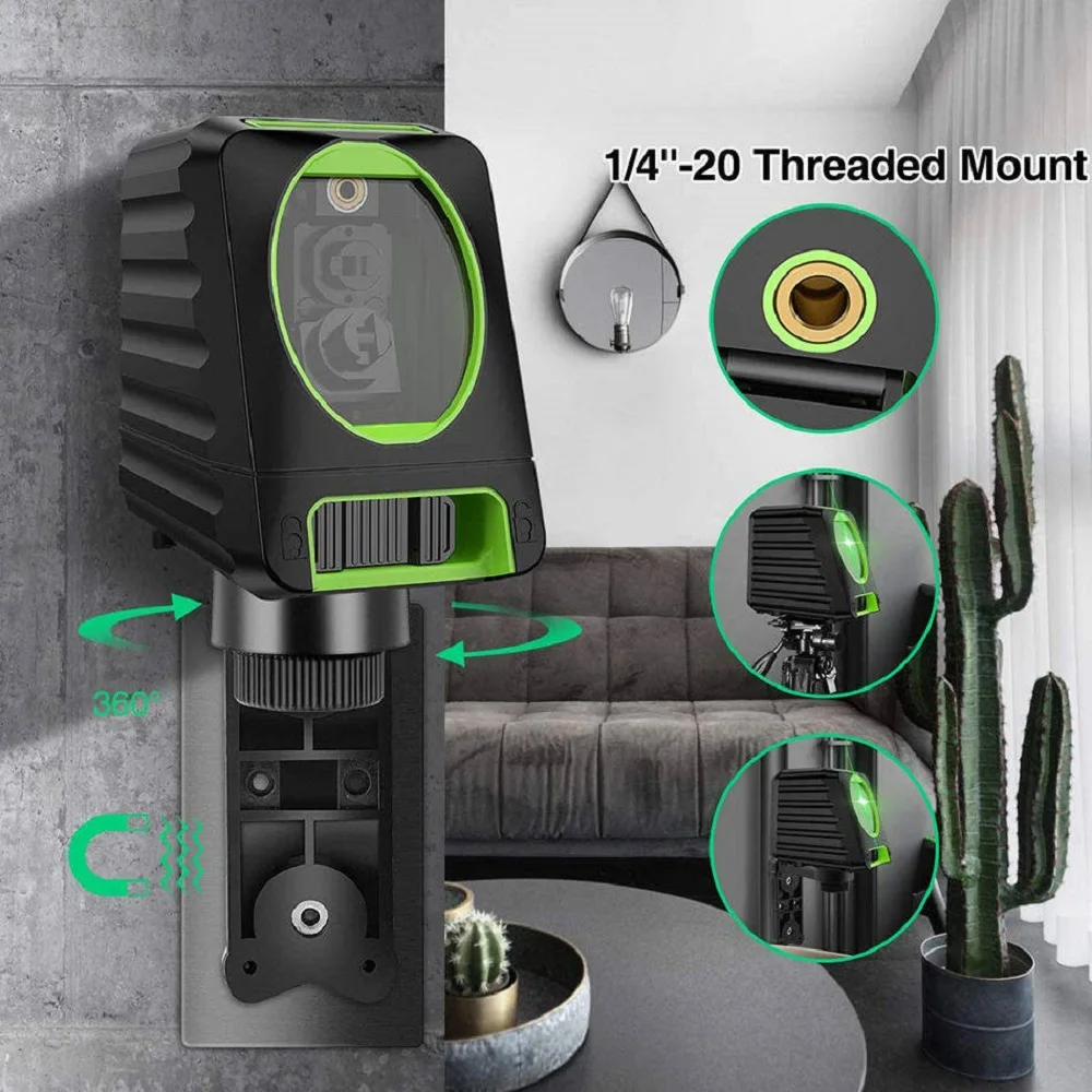 

Лазерный нивелир Huepar BOX-1G Osram Green с автовыравниванием, 130° ° /150 ° Горизонтальные и вертикальные лазерные нивелиры с импульсным режимом