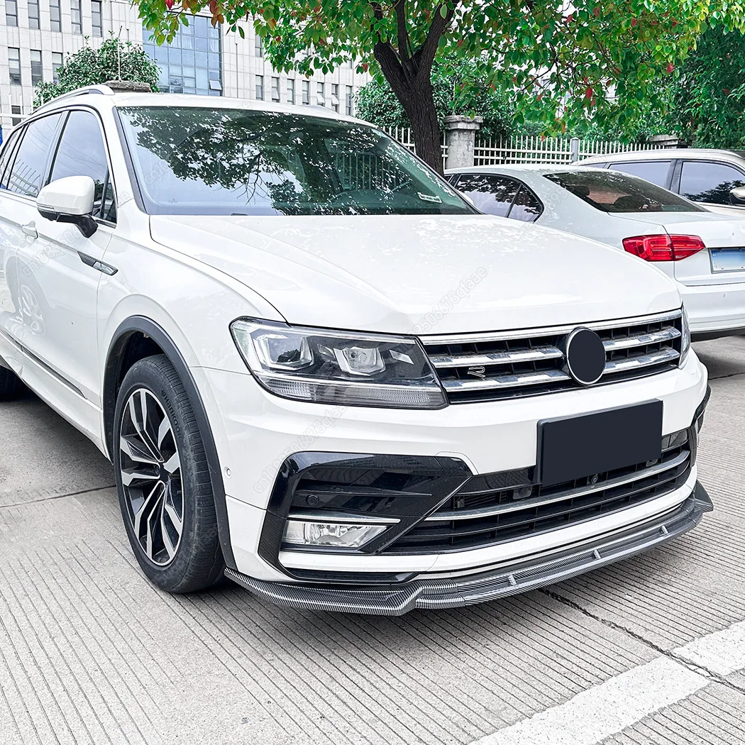 

3 шт. передний бампер, разделитель для губ для VW Volkswagen Tiguan MK2 R-Line 2017-2020, спойлер, диффузор, комплекты кузова для подбородка, глянцевый черный тюнинг