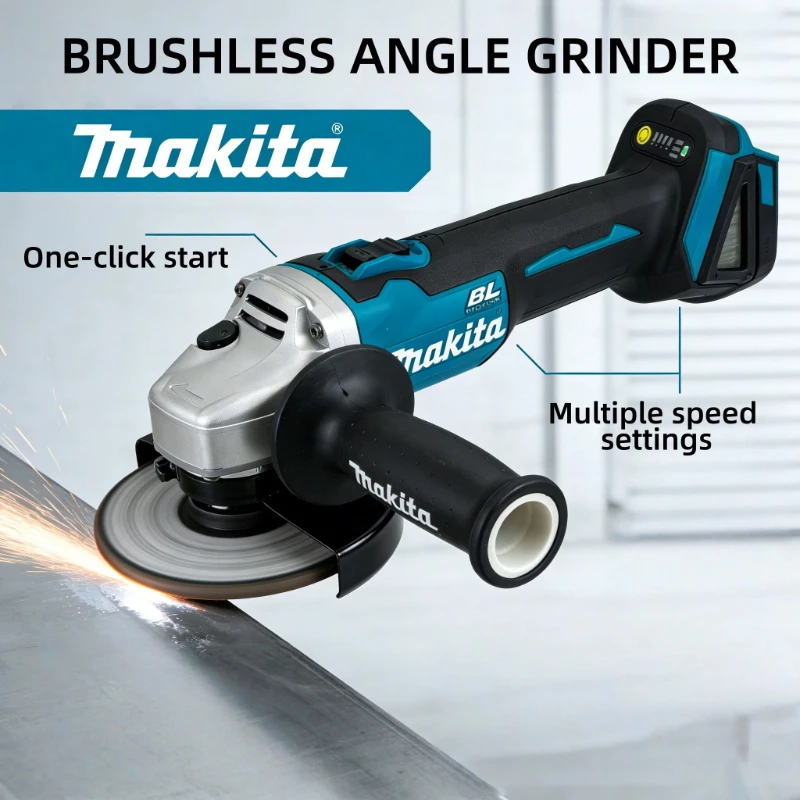 Makita DGA404 18V Cordless Brushless Angle Grinder, Multifunctional Electric Grinder for Cutting and Surface Sanding, Bare Tool