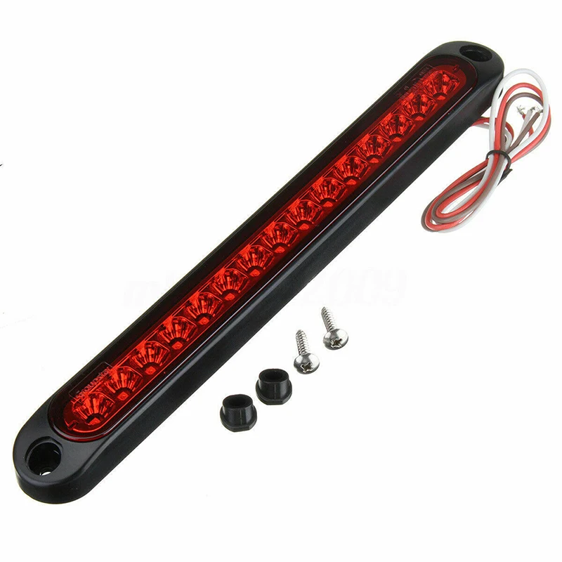 Waterproof And Dust-proof 25CM 15 LED Red Sealed Trailer Truck RV Stop Tail Rear Brake Turn Light Bar