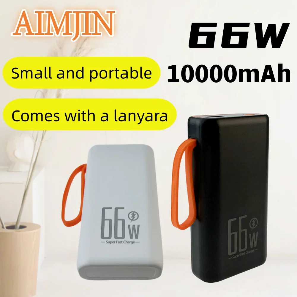 

66W 10000mAh Power Bank Portable Powerbank with LED Digital Display for iPhone Xiaomi Huawei