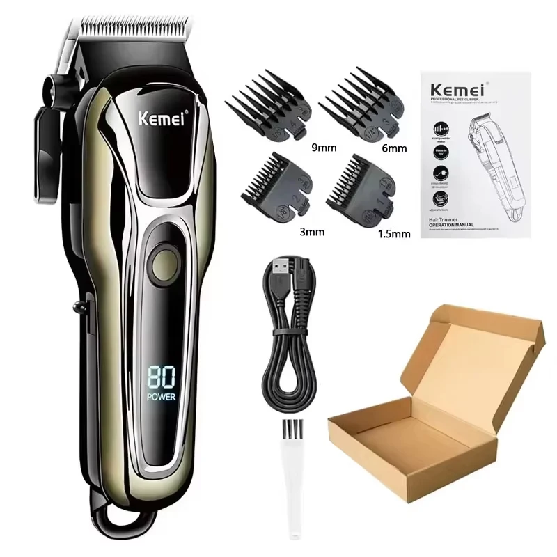 Kemei PG1990A 2371 Set Professionele Elektrische Haarkapper USB Oplaadbare Draadloze Haartrimmer Haarknipmachine voor Heren