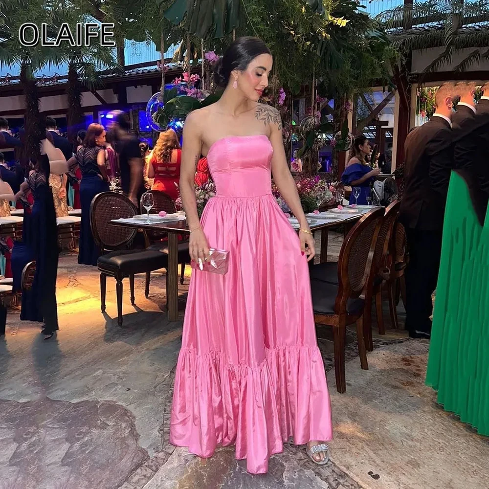 

Sexy A-line Sleeveless Floor Length Satin Prom Dresses Split Customized Special Occasion Dress Formal Party Dress فساتين سهرات