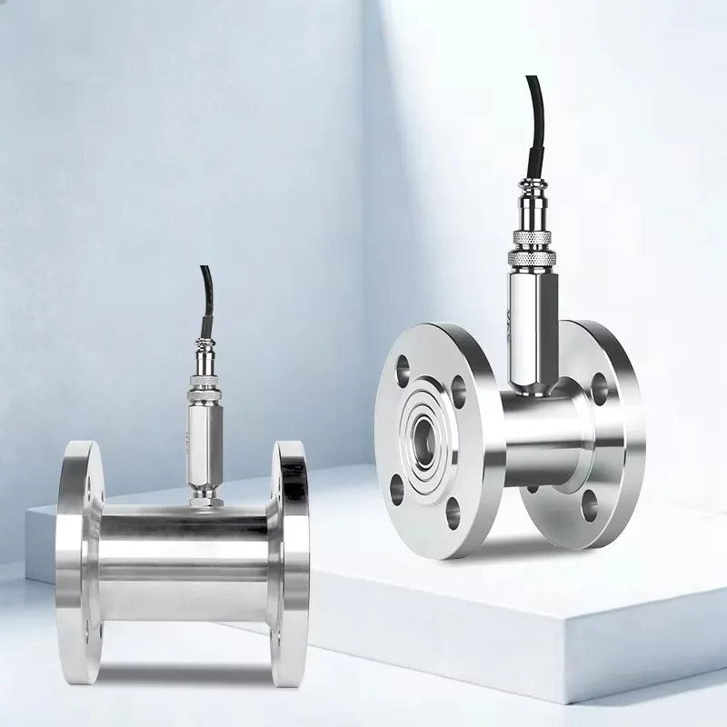 Liquid Turbine Flowmeter, Water Flow Control Sensor with Pulse Current and Analog Output, Universal for Oil and Liquid