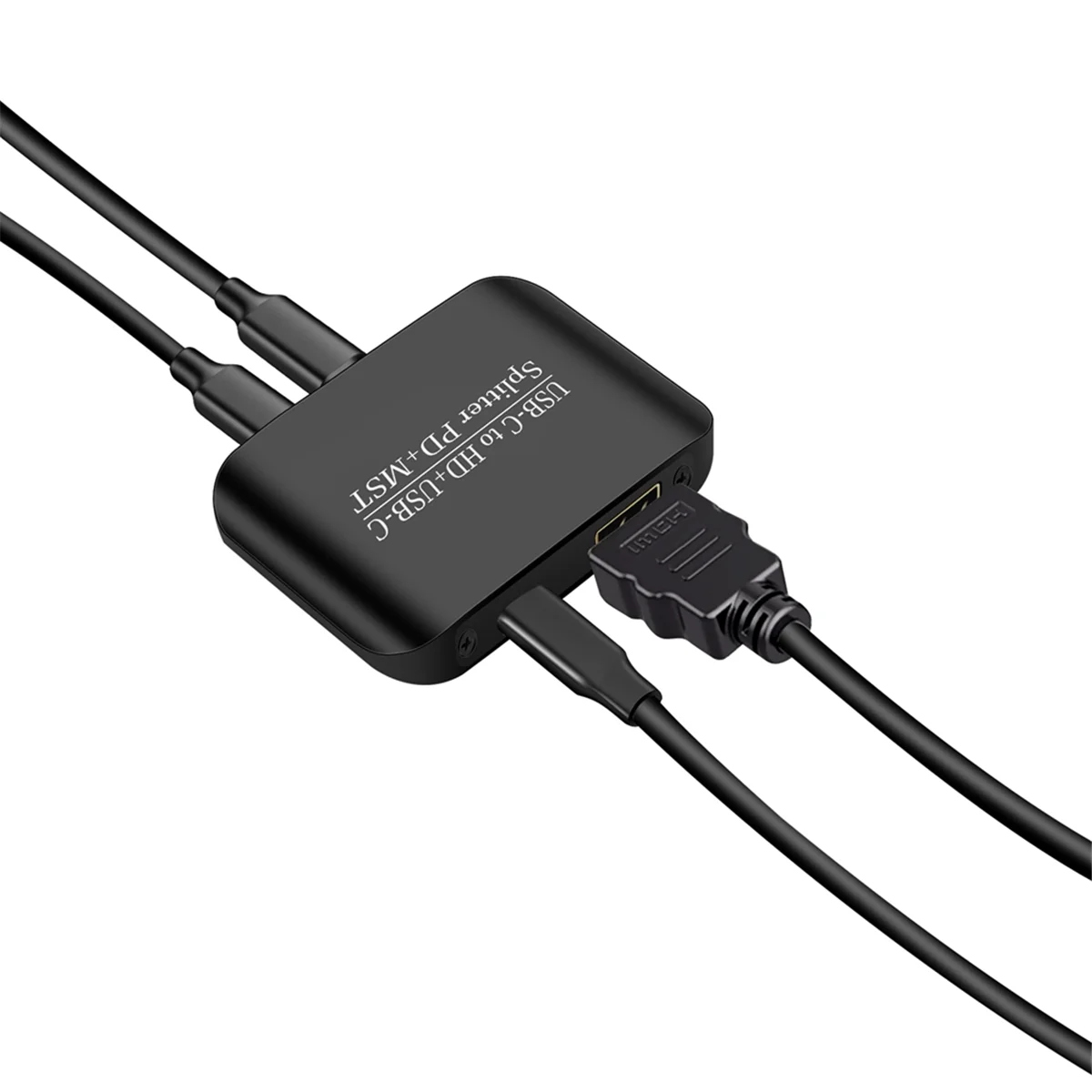 

AB51 USB C to HD + USB C Splitter 4K 60HZ Type C to -Compatible Splitter 2 in 2 Out Converter for Dual Monitor MST/PD