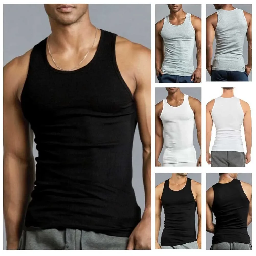 Mannen Tanktops Onderhemd Gym Workout Stringer Fitness T-Shirt Klopper Onderhemd Heren Mouwloze Sportscholen Vesten Katoen Singlets