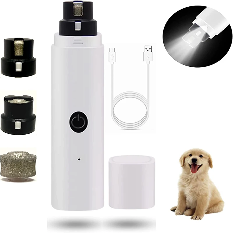 Pet Professional Nail Clipper Electric with USB Charge LED Light Dog Grooming Cleaning Supplies for Small Large Dog Cat Supplies