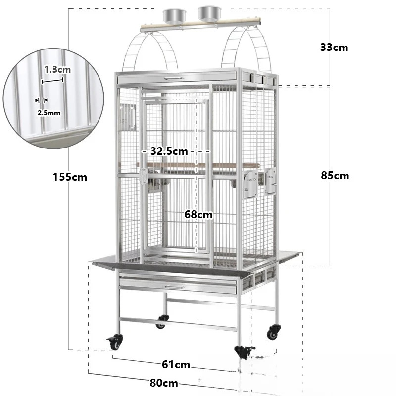 

Bird cage Grey parrot bird cage Extra large stainless steel bird Eclectic parrot breeding large