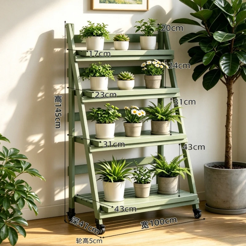 Wooden Carts Plant Shelf Pedestal Front Porch Vertical Balcony Flower Stand Corner Ladder Giardino Arredo Garden Furniture
