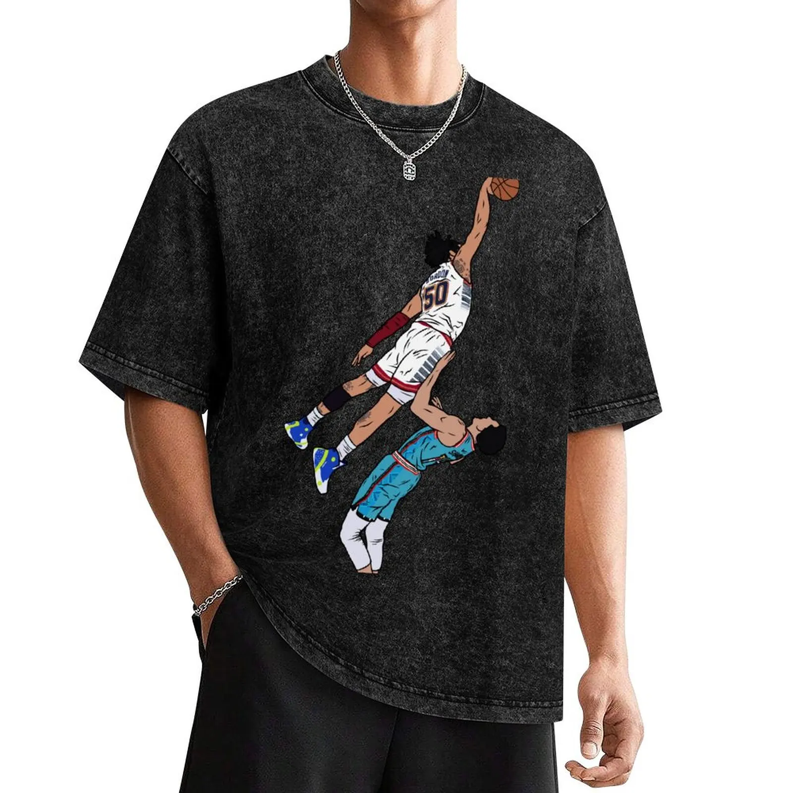 Aaron Gordon Dunks on Landry Shamet T-Shirt tops summer top funny costumes mens designer clothes