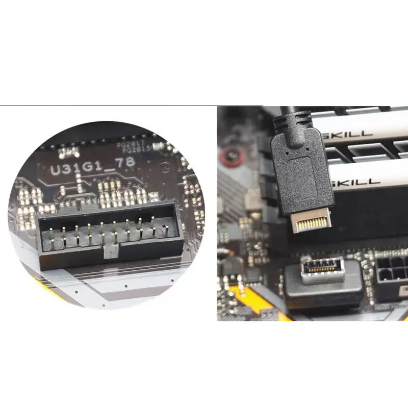 USB 3.0 20Pin/19P رأس داخلي إلى نوع E محول موصل USB 3.1 20 دبوس محول للوحة الأم من النوع C #1