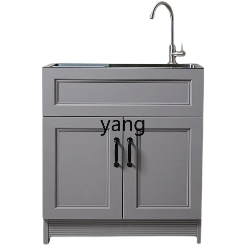 LH stainless steel sink balcony space aluminum laundry cabinet