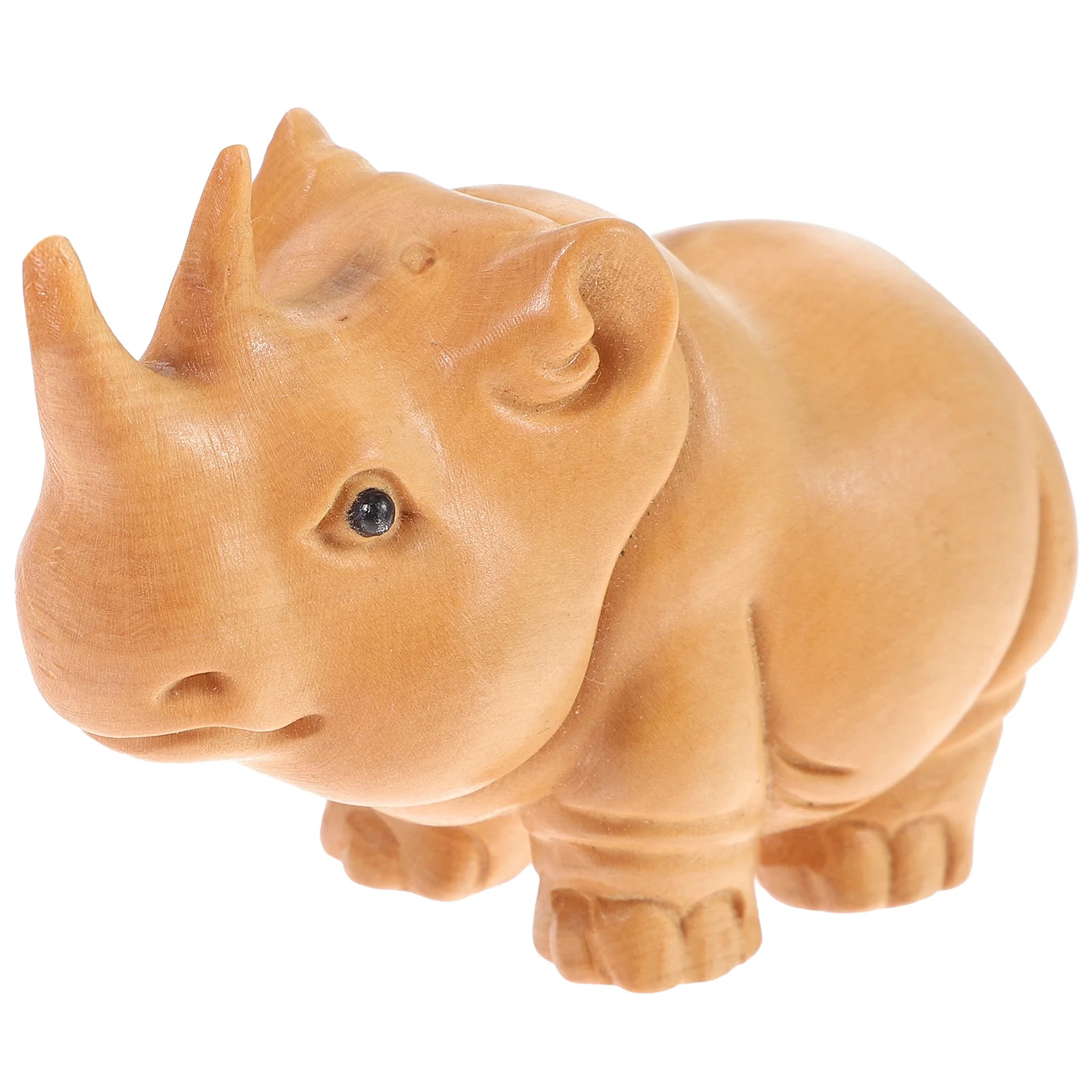 

Premium Boxwood Rhino Handheld Ornament Wood Desktop Decor Smooth Carving Retro Tea Pet Gift For Decor