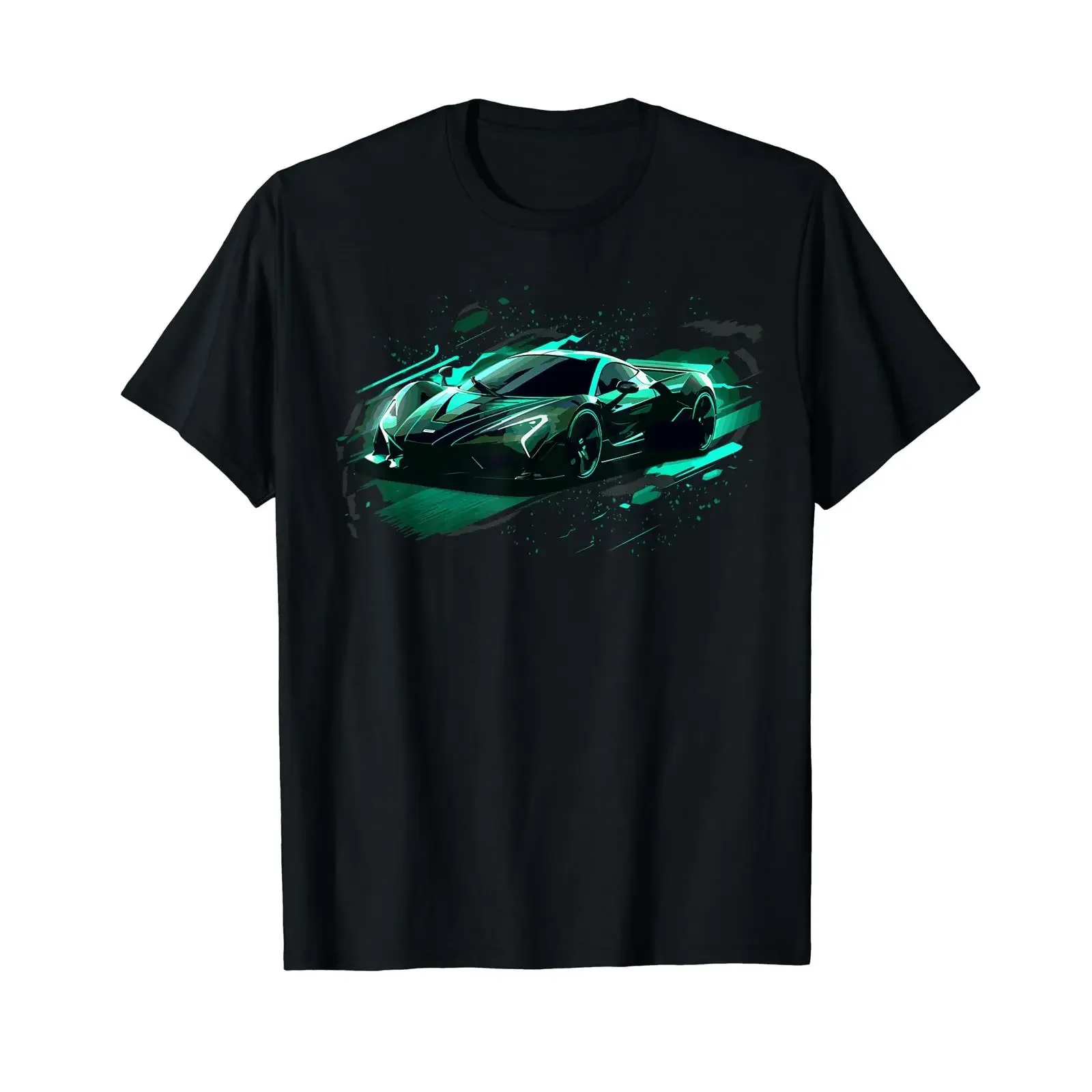 Exotic Concept Supercar Luxus-T-Shirt Schwarz S Vintage-Waschung Vielseitiges Grafik-Design Stylisches Unisex-Mode-Oberteil Dehnbar Weich