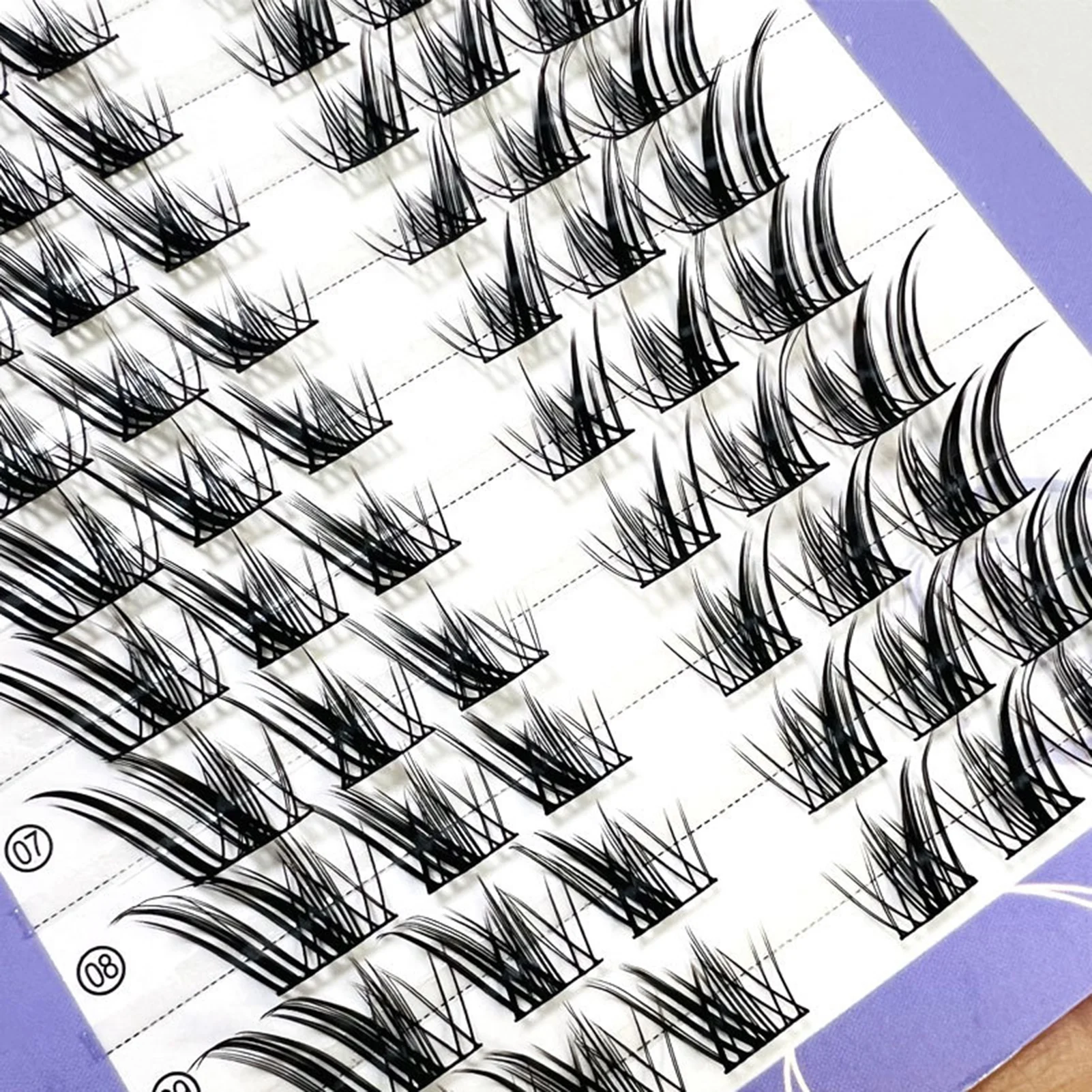 10쌍 폭스아이 가짜 속눈썹 연장 클러스터 스모키 윙드 속눈썹 여성용 자연스러운 볼륨 DIY 속눈썹