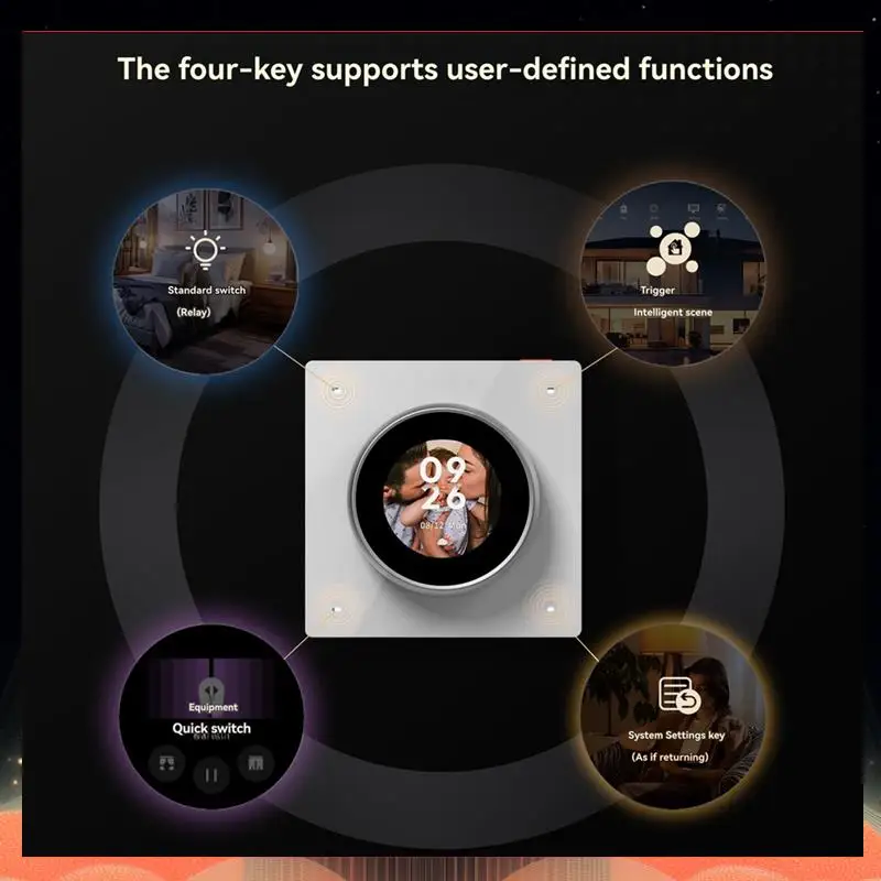 

Tuya Wifi Smart Knob Central Control Screen Touch Rotate 3 Relays 4 Buttons Programmable Scene Switchh RTOS New System-TCE
