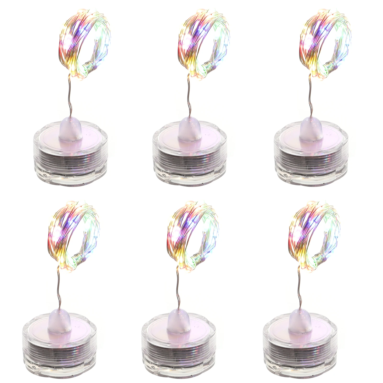 

6Pcs LED Submersible Light Waterproof Button Light Unique Plum Blossom Design for Various Events