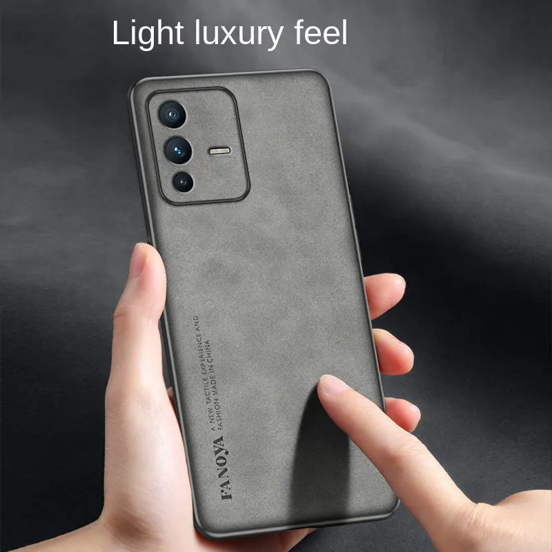 Luxury Carbon Fiber pu Leather Feel Skin Case For Vivo V23 VivoV23 5G V2130  Soft Silicone Edge Cover For Vivo V23 Case