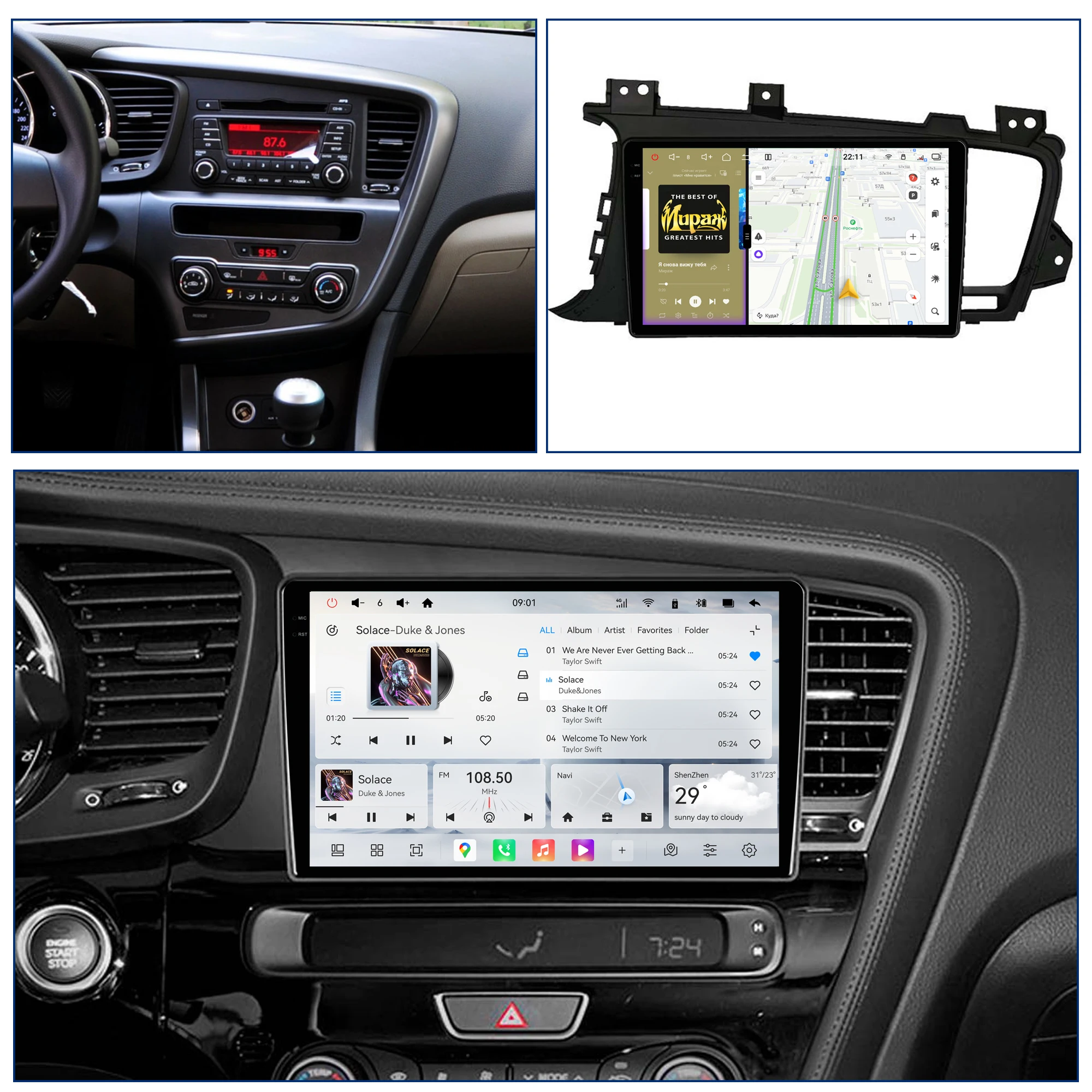 Redpower Crystal Sound 850 Pro Max  Android Car Radio Player Screen for Kia K5 Optima 2011-2015 CarPlay Bluetooth