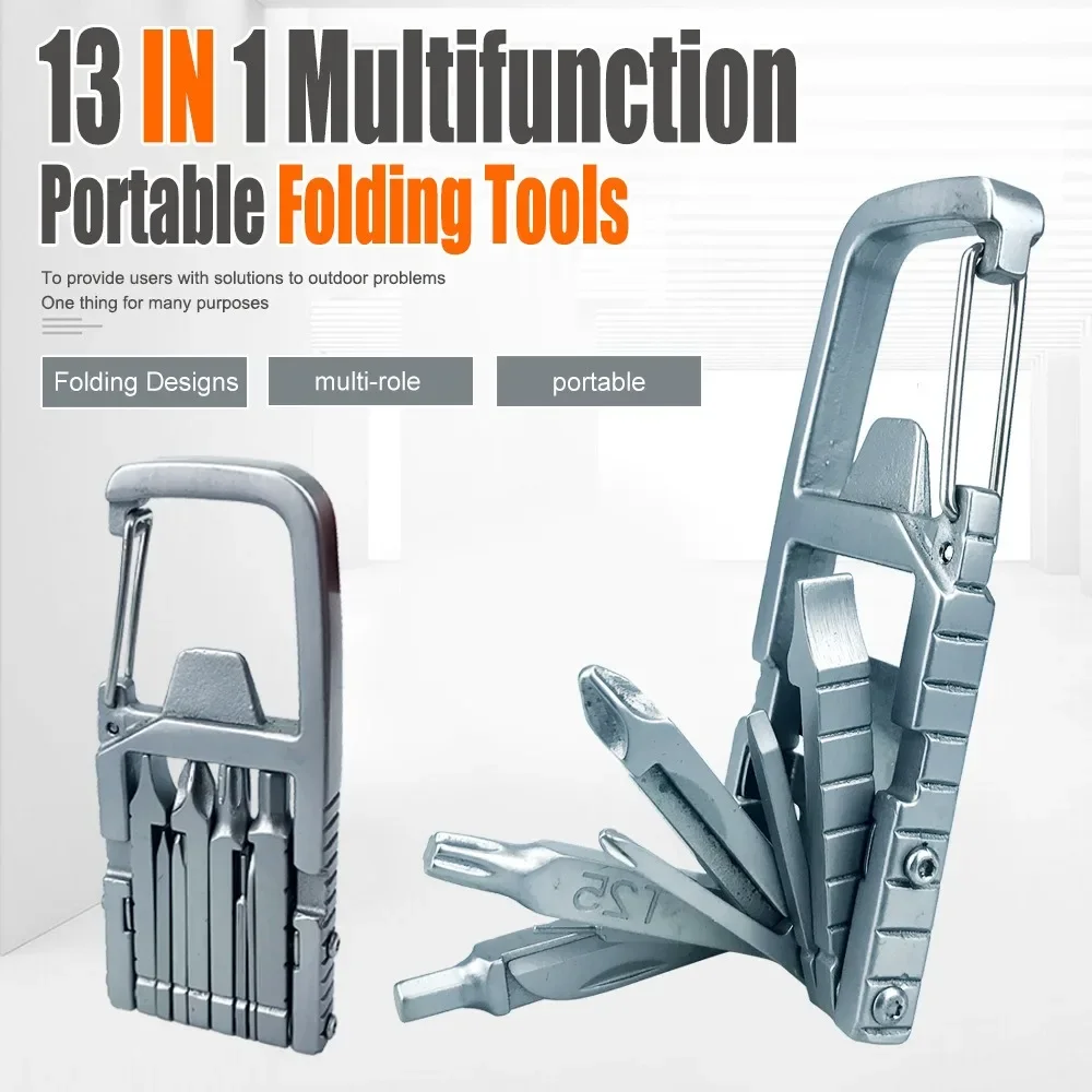 Multifunction Stainless Steel Tool 13 in 1 Combination Folding Outdoor Tools Corkscrew Screwdriver Wrench Knife Knife Keychain