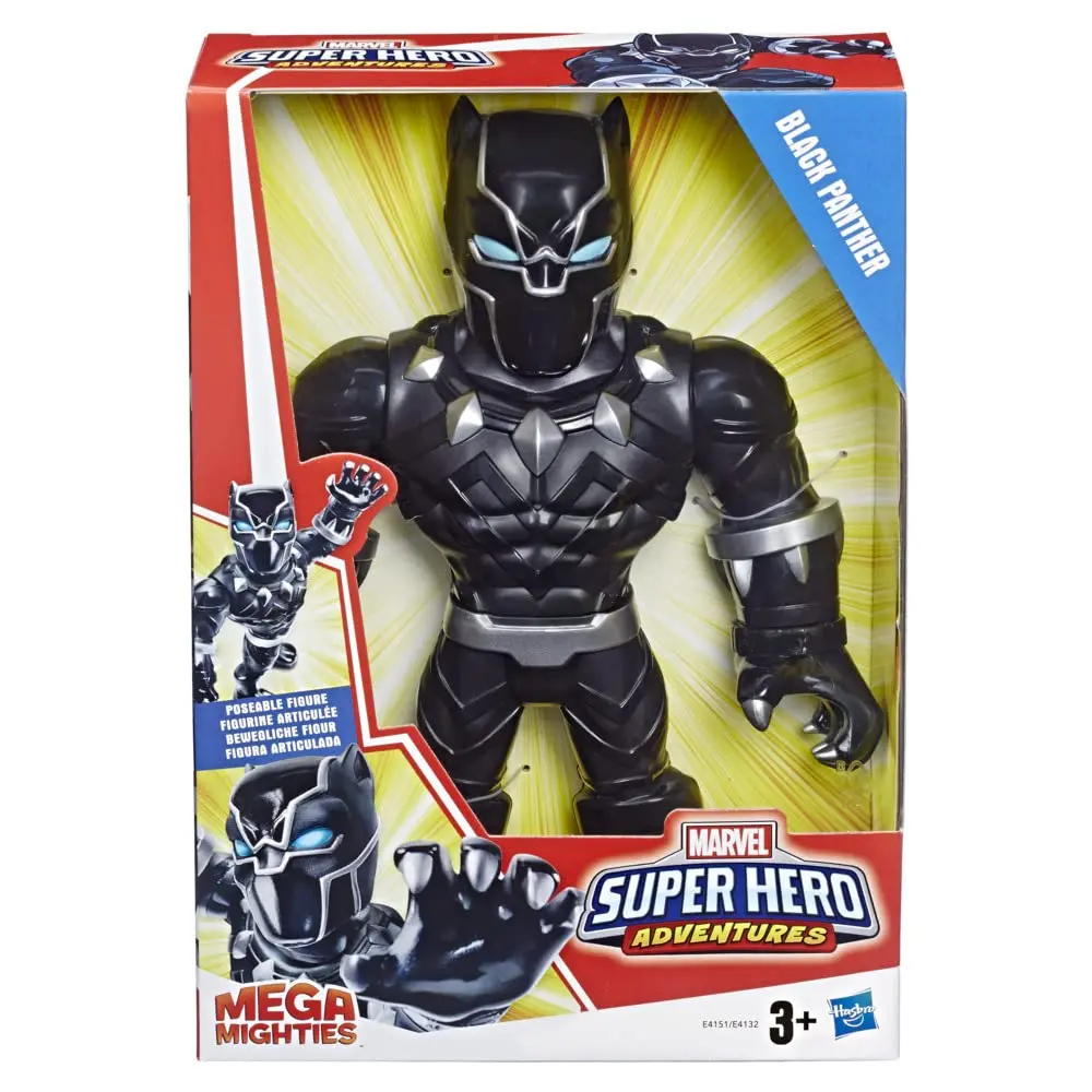 

Playskool Heroes Marvel Super Hero Adventures Mega Mighties Black Panther Collectible 10-Inch Action Figure Funny Toys for Kids