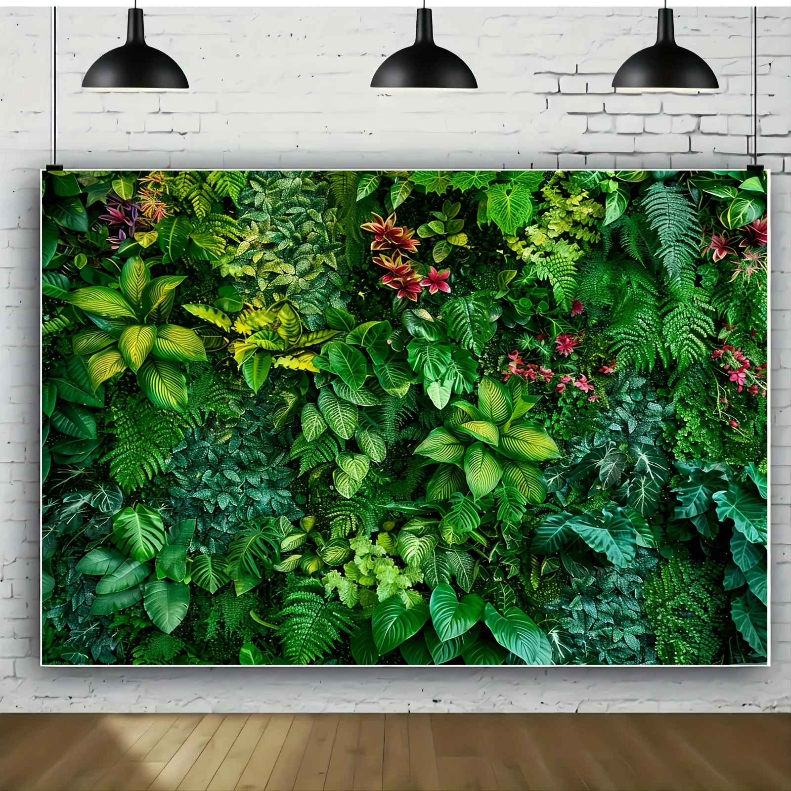 Natural green forest photography background, wall mounted living room, bedroom, office room decoration, party decoration