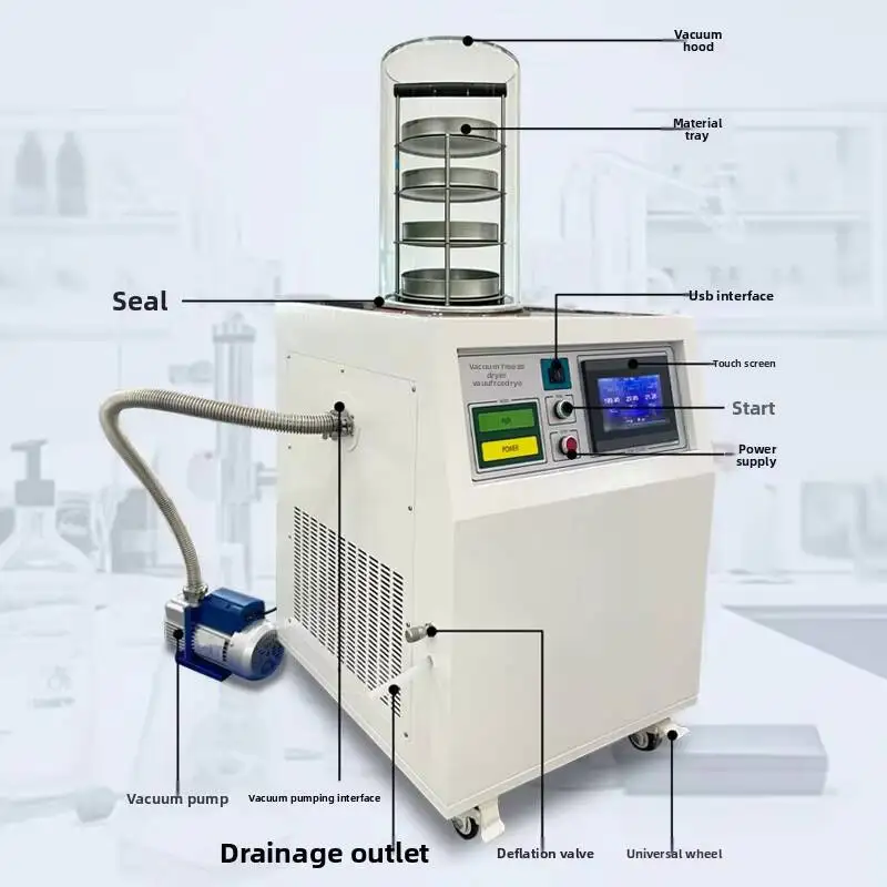 

Home Use, Small Size, For Fruits, Traditional Chinese Medicine, Pet Snacks, Laboratory Vacuum Freeze-Drying Machine