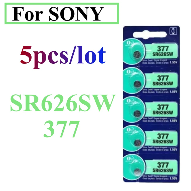 5pcs For Sony 337 SR416SW 364 SR621SW 371 SR920SW 377 SR626SW 379 SR521SW 395 399 SR927SW Batteria