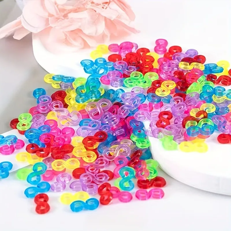 790 pcs Plastic S Hooks for Loom Band Creations, Lightweight Compact, Random Color Assortment, Multipurpose