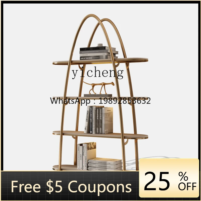 

Stainless Steel Bookshelf Study Floor Shelf Modern Minimalist Office Bookcase Antique Shelf Display Stand