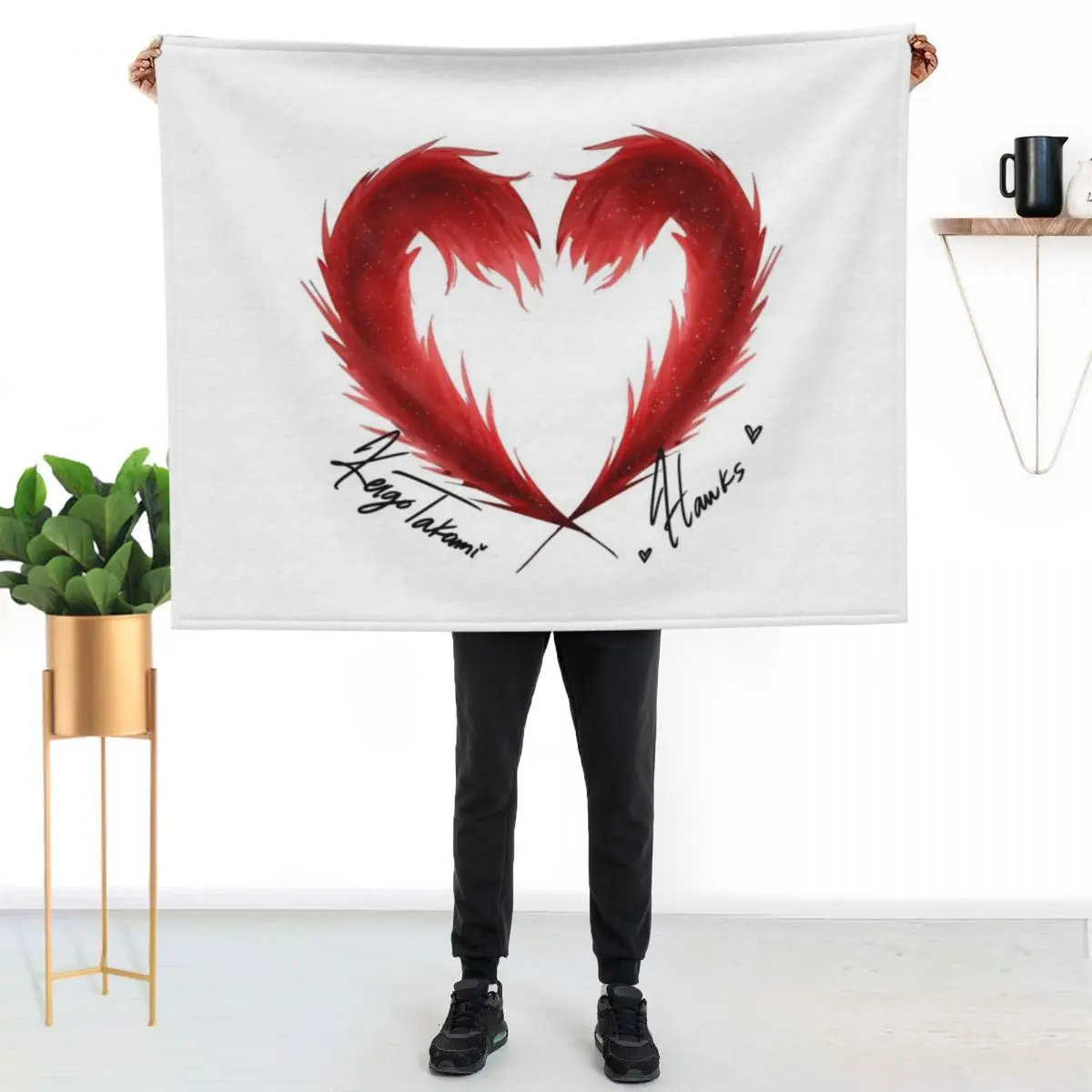 

Keigo Takami (Hawks) Heart Throw Blanket Fluffy Cozy Throw Blanket for Home Decor