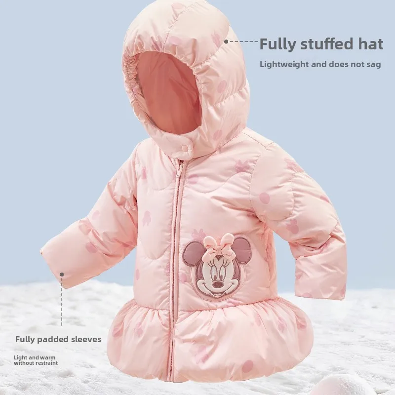 معطف ديزني ديف آند بيلا للفتيات بغطاء للرأس 2025، سترة شتوية سميكة مقاومة للأثقال #4