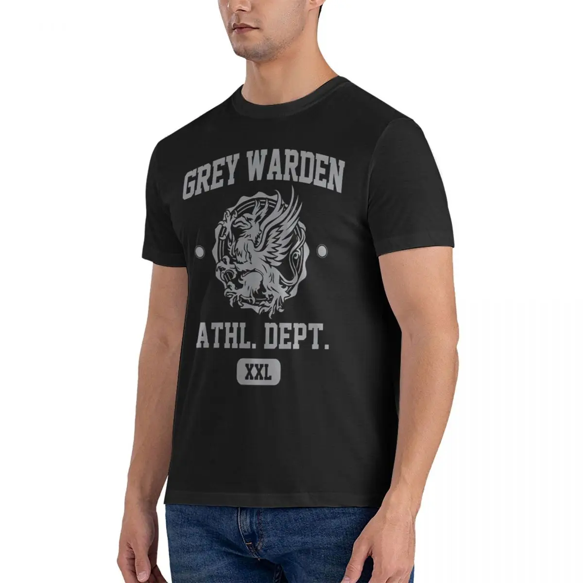 Grey Warden Athletic Department T-Shirts Men Dragon Age Vintage Pure Cotton Tee Shirt O Neck Short Sleeve T Shirt Birthday Gift