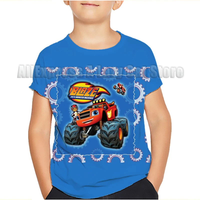 Blaze and the Monster Machines T Shirt Kid Kawaii Children Boys Girls Casual Clothes Anime Cartoons Kids T-shirts Christmas Tops