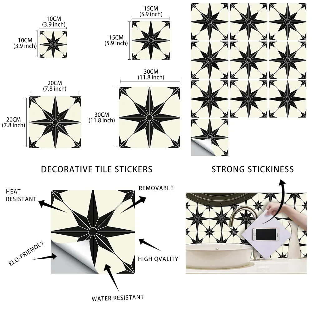 10pcs Creative seamless matte tile flooring self-adhesive thickened wear-resistant anti-slip home renovation wall stickers