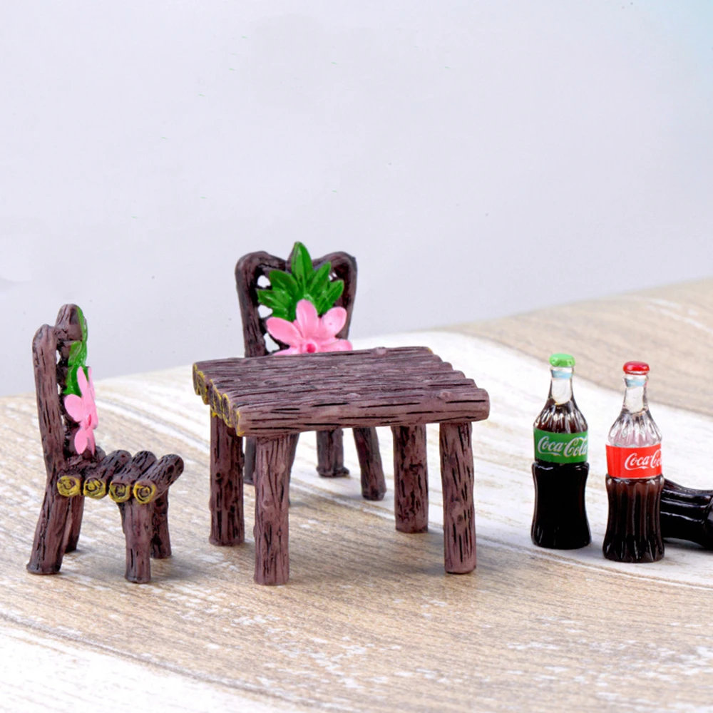 1set Mini Chair Home Decor Miniatures Fairy Garden Ornaments Figurines Toys DIY Aquarium Dollhouse Accessories Decoration