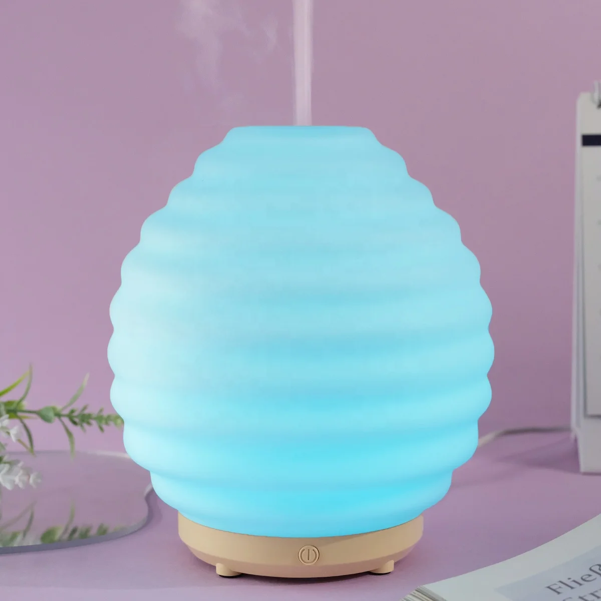 Top Seller 80ml Artistic Flavor Colored Lights USB Cable Glass Aroma Diffuser Office Essentials Humidifier