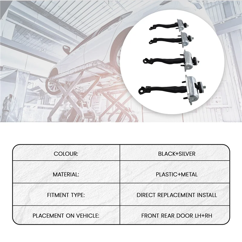 1 مجموعة/4 قطعة الباب الأمامي + الخلفي تحقق حزام الحد قضيب توقف لفورد اكسبلورر/الشرطة 2011-2018 BB5Z-7823552-A BB5Z-7827204-A #4