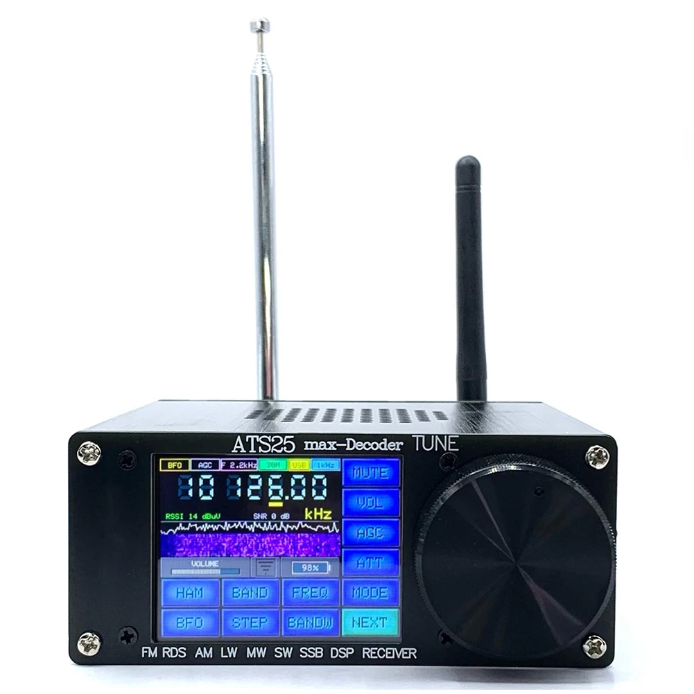 Receptor de rádio ats25 max receptor de rádio fm sw ssb para mw lw receptor com 2.4 "tela sensível ao toque instrumentos de análise de medição