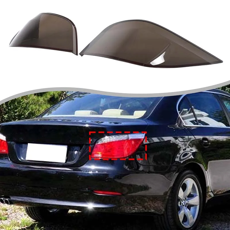 For  BMW 5 Series E60/M5  2004-2010 taillight black shell taillight black decorative shell ABS transparent gray 2pcs
