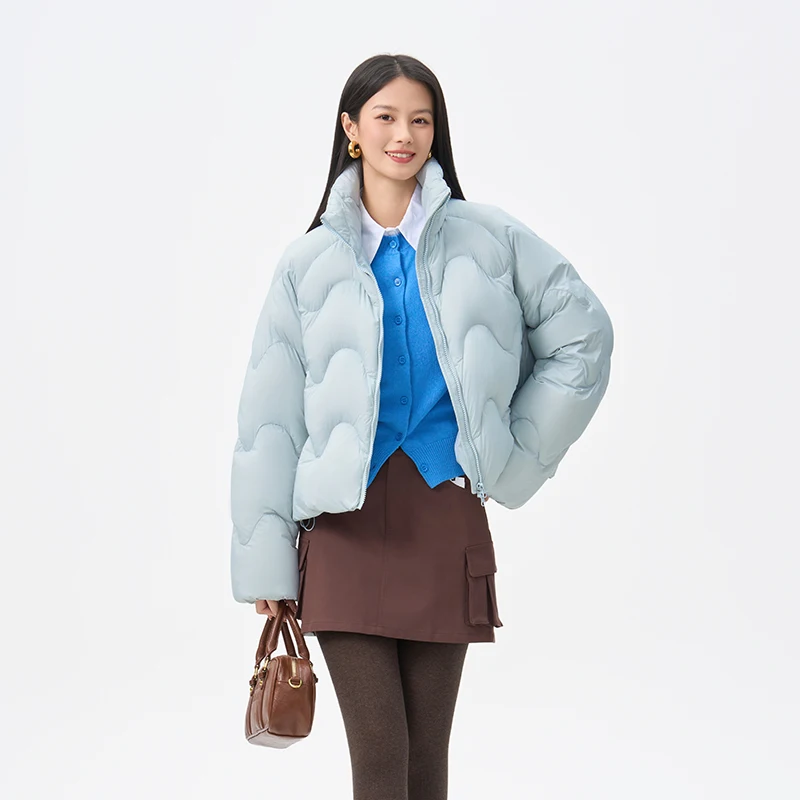 Piumini imbottiti per anatra Chericom Colletto alla coreana leggero da donna Cappotti invernali antivento Abbigliamento femminile facile da pulire Y318175Y