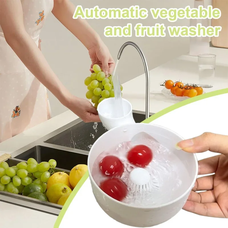 Picture 3: Fruit Spinner Portable Fruit Wash Bowl 3D Printing Food Washing Spinner Automatic Cleaning Machine for Kitchen Draining Potatoes