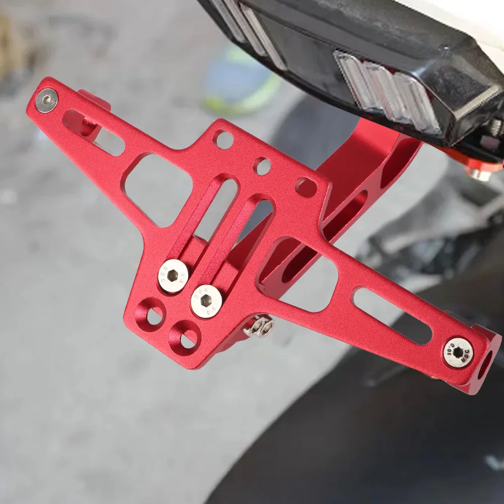 Motorcycle License Number Plate Bracket Rear Turn Signal Lamp Holder CNC LED Light Aluminum Fender Eliminator Kits Universal image 3