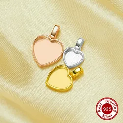 Minimalist Keepsake Mother Milk Resin Heart Bezel Pendant Blank Settings,Solid Back Solid 925 Sterling Silver Charm 1431314