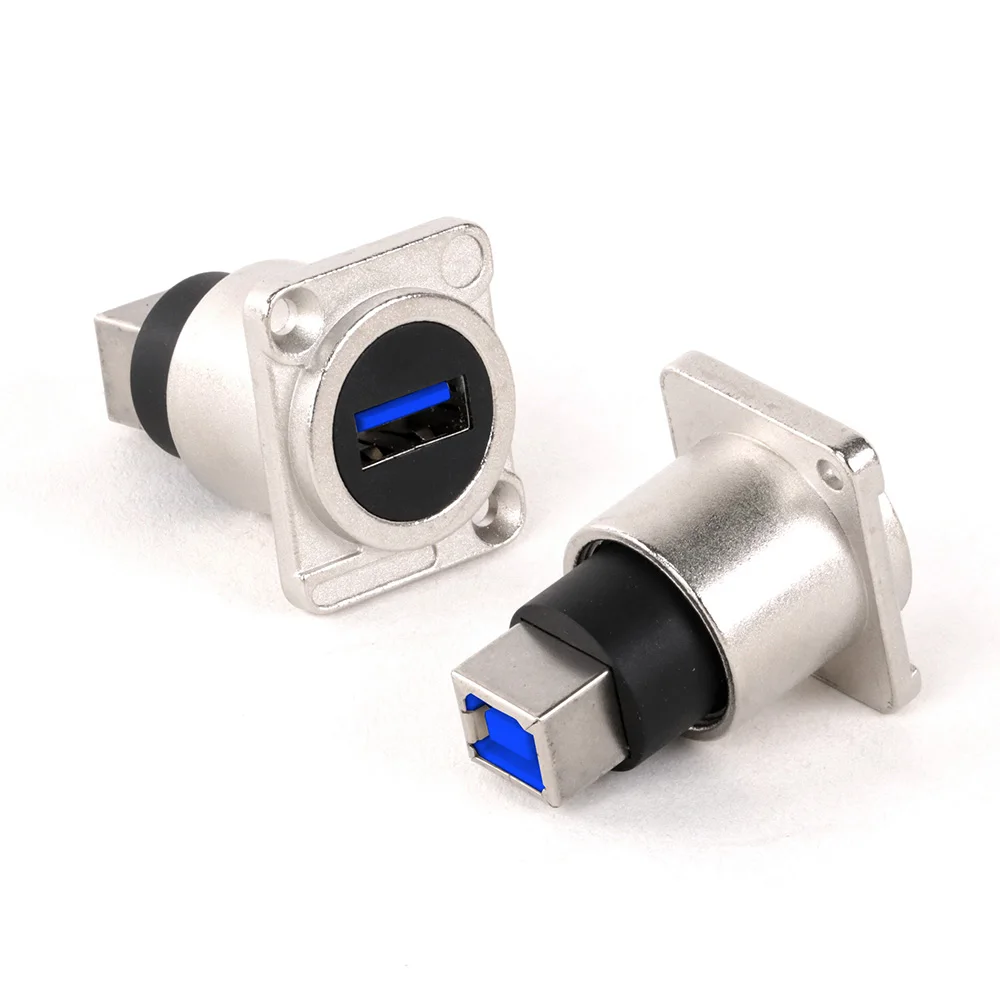 1pc Industrial D Type USB2.0/3.0 A to B Module Converter Adapter Female Chassis Panel Mount Socket Data Connector Soldering Free