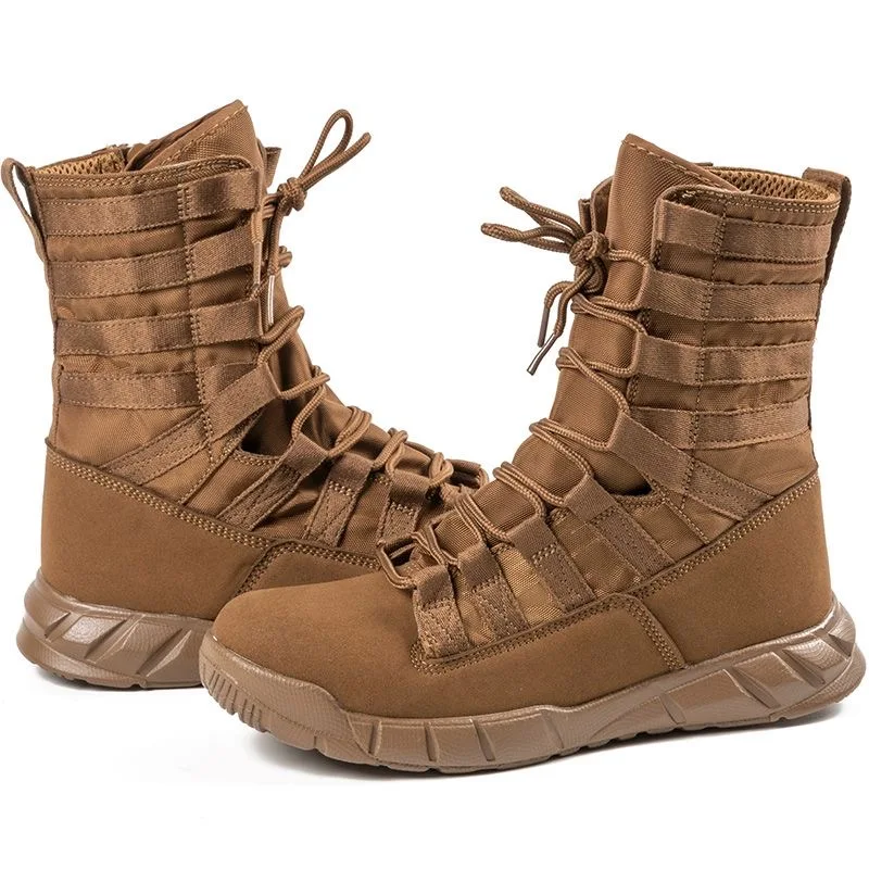 Botas de combate tático leves masculinas, sapato de tornozelo de selva masculino, respirável, ao ar livre, caminhadas, deserto, venda quente