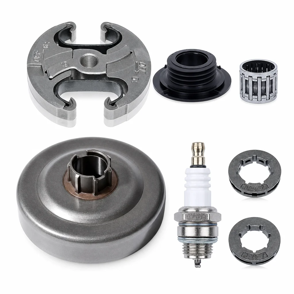 7 In 1 Clutch Drum Kit Replacement 537291702 537291602 537110503 for Husqvarna 455 460 Rancher Jonsered CS2255 Chainsaw Parts